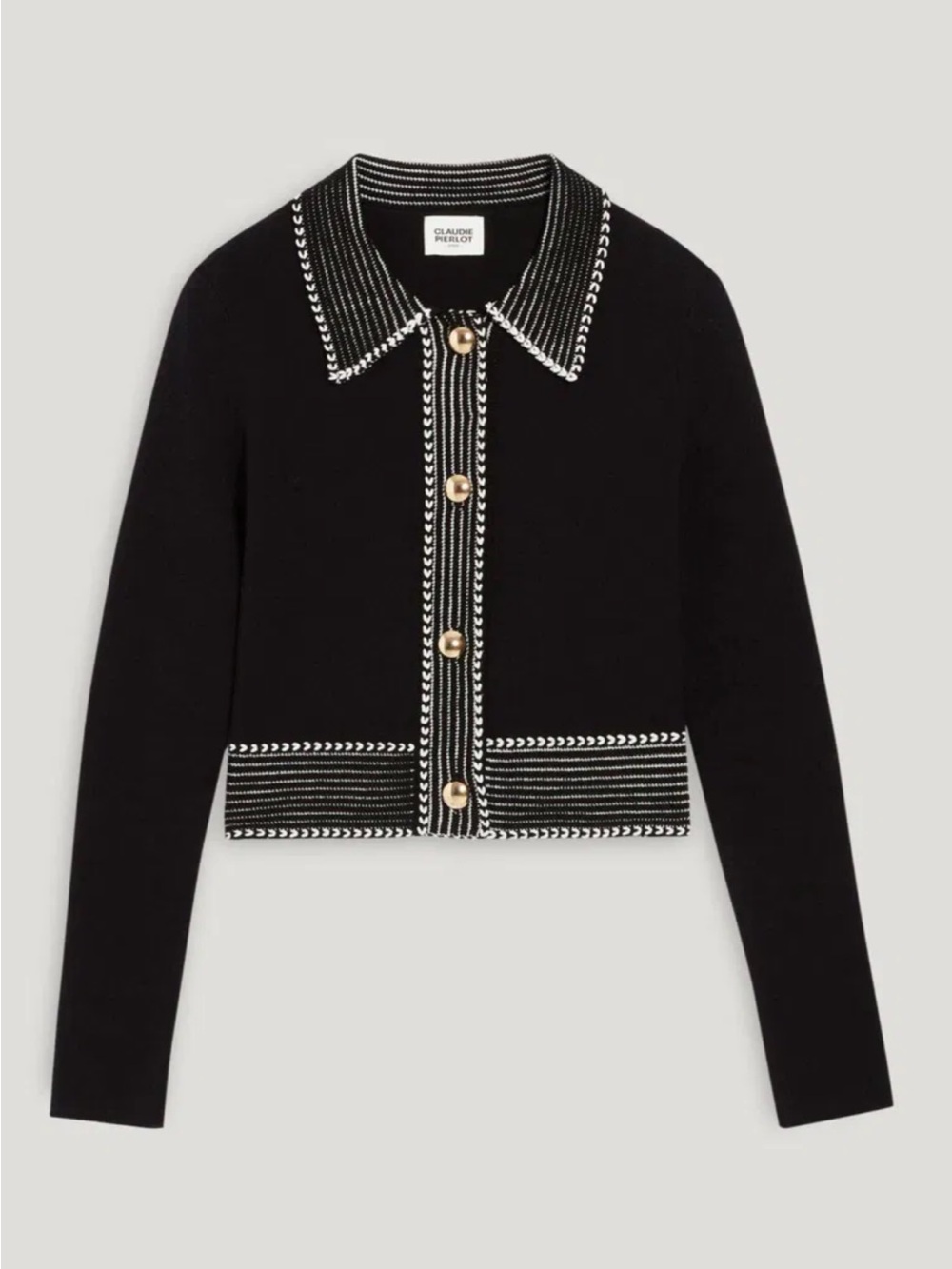 Claudie Pierlot Cropped Knit Cardigan